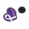 Heart & Awareness Ribbon Survivor Enamel Pins AL-CBA5093-03B-2
