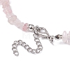 Natural Rose Quartz Chip Beaded Necklace NJEW-JN04615-03-5