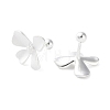 999 Sterling Silver Flower Ear Plugs Gauges EJEW-P296-24P-2