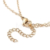 Glass Butterfly & Natural Pearl Pendants Double Layer Necklace with Clear Cubic Zirconia NJEW-TA00043-02-7
