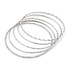 5Pcs 304 Stainless Steel Bangle Set for Women BJEW-S162-01B-P-4