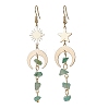 Moon & Sun & Star Brass Asymmetrical Earrings EJEW-JE05461-04-1