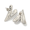 Heart Texture Brass Stud Earrings for Women EJEW-E312-02P-2