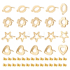 Unicraftale 40Pcs 4 Style Oval & Flower & Star & Heart 201 Stainless Steel Stud Earring Findings STAS-UN0047-04-1