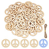 120Pcs Wood Big Pendants WOOD-NB0003-09-1