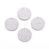 Tarnish Resistant 304 Stainless Steel Textured Pendants STAS-I098-01-25mm-P-1