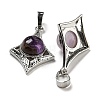 Natural Amethyst Pendants G-P517-03P-03-2