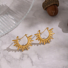 Vintage European Style Sun 304 Stainless Steel Hoop Earrings KG5327-1-7
