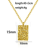 Fashionable Stainless Steel Irregular Textured Rectangle Pendant Necklaces for Women EN2201-1-2