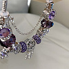 Flower & Feather Alloy European Beads Charm Bracelets FS-WG690AF-02-2