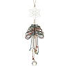 Glass & Braided Nylon Christmas Tree Pendant Decoration HJEW-TA00491-2