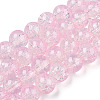 Transparent Crackle Baking Paint Glass Beads X1-DGLA-T003-01B-14-1