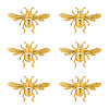 6Pcs Bees Alloy Brooches for Backpack Clothes JEWB-PH0001-48-1
