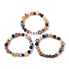 3Pcs 3 Styles Halloween Theme Resin & Polymer Clay & Glass Beaded Stretch Bracelets BJEW-JB10876-1