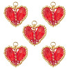 5Pcs Glass Pendants PALLOY-SZ00068-1