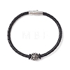 Braided Leather Cord Bracelets BJEW-JB11387-04-2