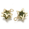 Brass Micro Cubic Zirconia Charms KK-N235-034D-2