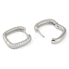 Rack Plating Square Brass Micro Pave Cubic Zirconia Hoop Earrings EJEW-Z059-13P-01-2