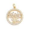 Brass Micro Pave Clear Cubic Zirconia Pendants KK-E798-02A-G-1
