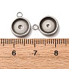 201 Stainless Steel Pendant Cabochon Settings STAS-D379-04C-P-3