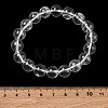 Natural Quartz Crystal Round Beaded Stretch Bracelets GG-CBA12F1-02D-12-5