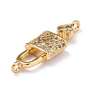 Brass Micro Pave Clear Cubic Zirconia Links Connectors ZIRC-L100-055G-3