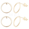 Ring Brass Stud Earing Findings KK-BBC0014-20G-1