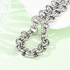 Twisted 304 Stainless Steel Double Ring Link Chains Bracelets for Women BJEW-G780-06P-02-3