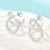 Irregular 304 Stainless Steel Stud Earrings SA-CBABBA6-02P-1
