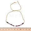 Faceted Round Natural Grey Agate & Red Agate & Amethyst Braided Bead Bracelets BJEW-F493-09G-03-5