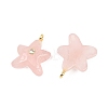 Natural Rose Quartz Pendants X-G-H353-01G-07-2