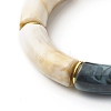 Chunky Curved Tube Beads Stretch Bracelet BJEW-JB06683-05-5