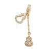 Rack Plating Brass Micro Pave Clear Cubic Zirconia Pendants KK-Z064-14G-1