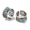 Oval Synthetic Turquoise Cuff Rings RJEW-B107-01AS-1