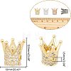 Brass Micro Pave Cubic Zirconia Crown Beads ZIRC-NB0001-17-NR-2