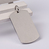 Rectangle with Paw Print 304 Stainless Steel Pendants STAS-I060-15-3