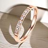 Stainless Steel and Crystal Rhinestone Finger Rings for Women FS-WG71548-06-1