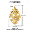 304 Stainless Steel Rhinestone Pendants STAS-OY011-78G-2