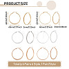  6 Pairs 6 Style 304 Titanium Steel Flattened Big Hoop Earrings for Women STAS-TA0001-89-10