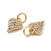 Rack Plating Brass Micro Pave Clear Cubic Zirconia Pendants KK-E081-13G-3