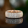 Brass Micro Pave Clear Cubic Zirconia Finger Rings for Women FS-WG796B2-07-2