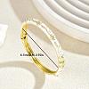 Zinc Alloy Enamel Flower Hinged Cuff Bangles for Women UK8681-7-2