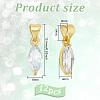 BENECREAT 12PCS Brass Cubic Zirconia Charms KK-BC0012-84-2