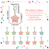 12Pcs Star Resin Pendant Decorations HJEW-PH01641-2