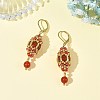 Natural Carnelian Leveback Earrings for Women EJEW-MZ00785-01-1