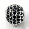 Brass Cubic Zirconia Beads ZIRC-D009-02P-1