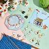  2 Sets 2 Style Cat Alloy Enamel Charm Locking Stitch Marker HJEW-NB0002-11-5