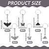 24Pcs 6 Styles Gothic Alloy Keychain KEYC-ME00020-2