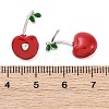 Cherry Brass Enamel Stud Earrings for Women EJEW-G425-02P-5