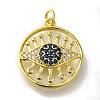 Rack Plating Brass Micro Pave Cubic Zirconia Pendant KK-H485-16G-1